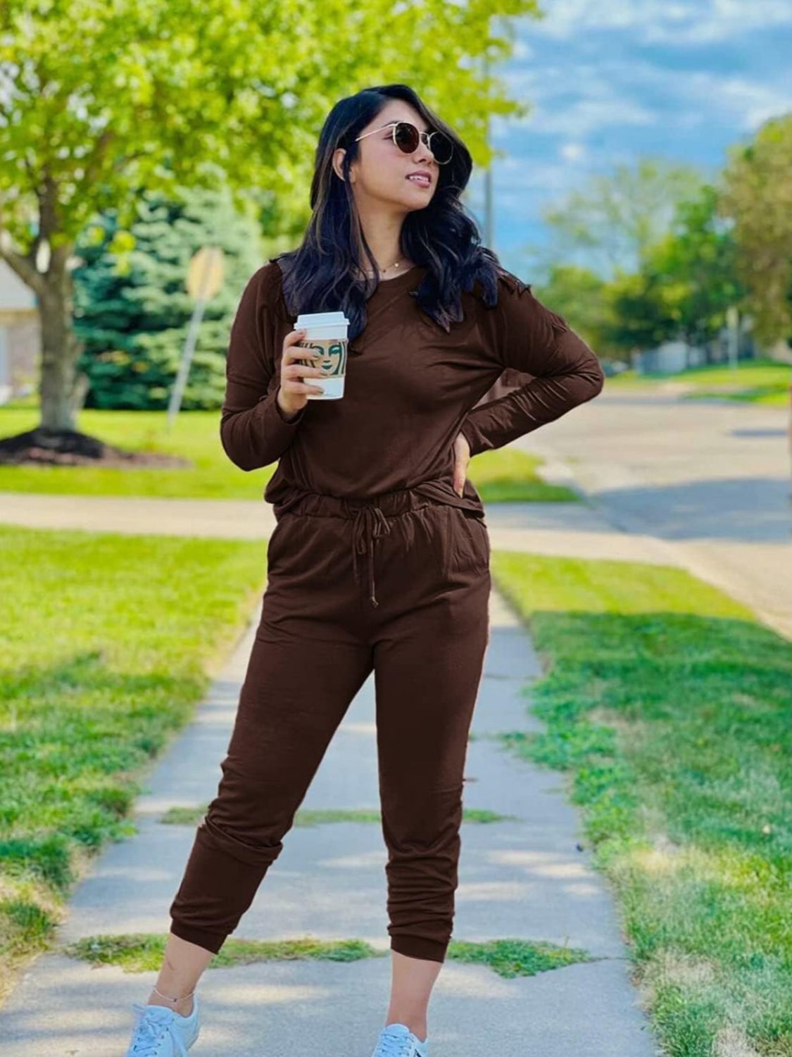 2 Piece Long Sleeve Lounge Outfit Set-My Comfy Blouse