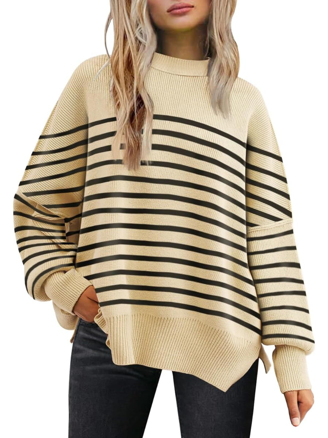 Casual Oversized Batwing Knit Sweater-My Comfy Blouse