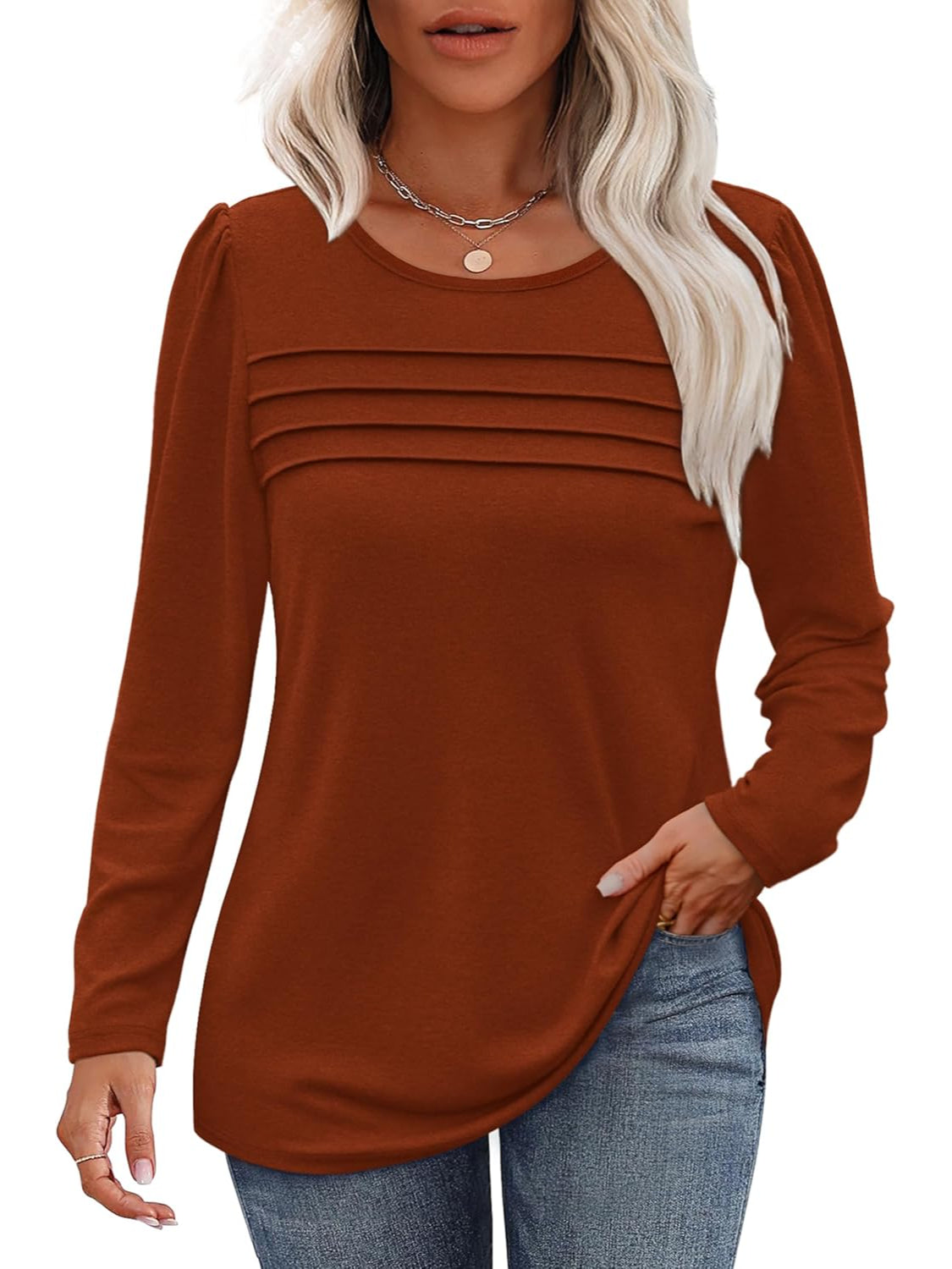 Long Sleeve Pullover Top-My Comfy Blouse