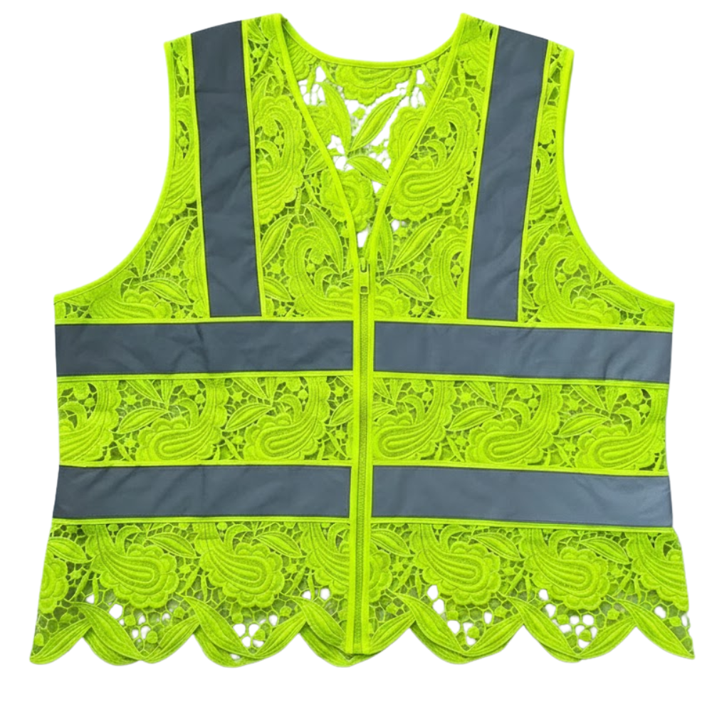 Lace Reflective Vest With Zipper