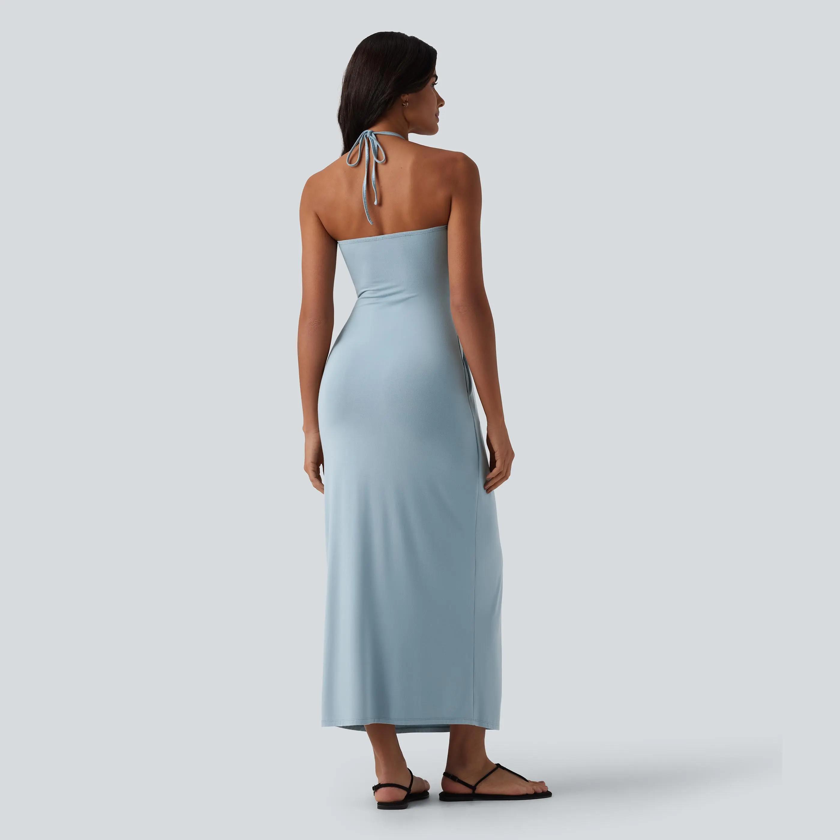Casual Sleeveless Maxi Dress With Pockets For Women