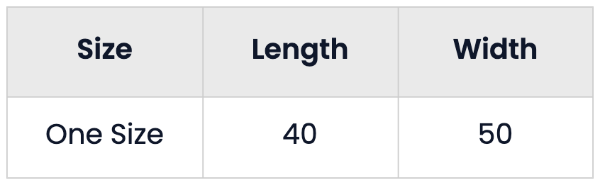 Size Chart for Pack of 5 Disposable Hooded Rain Ponchos for Adults