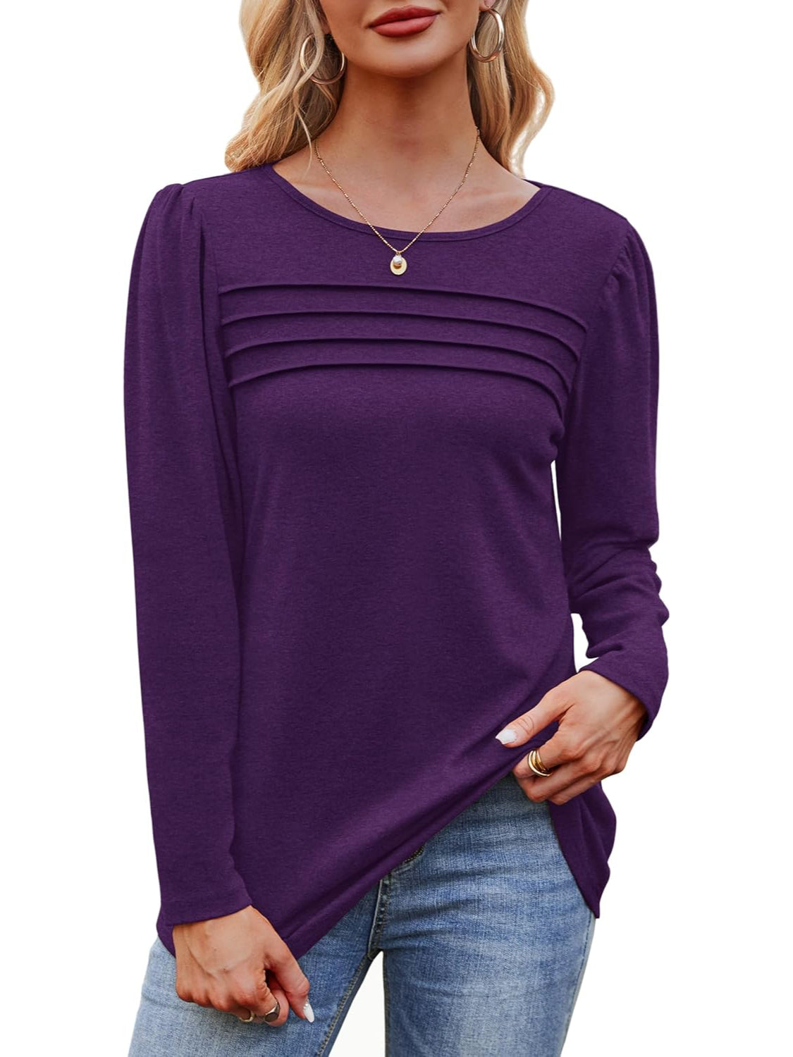 Long Sleeve Pullover Top-My Comfy Blouse