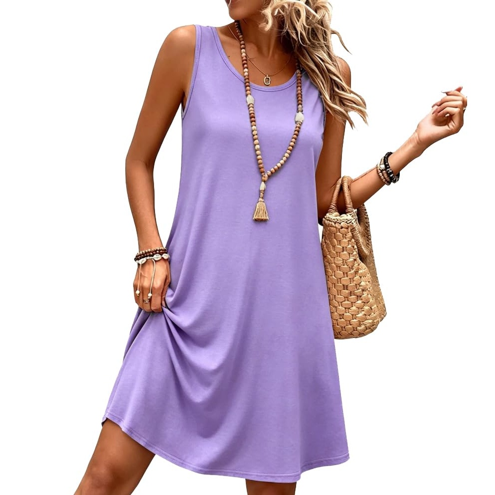 Casual Loose Sleeveless Beach Sundress Dress For Women