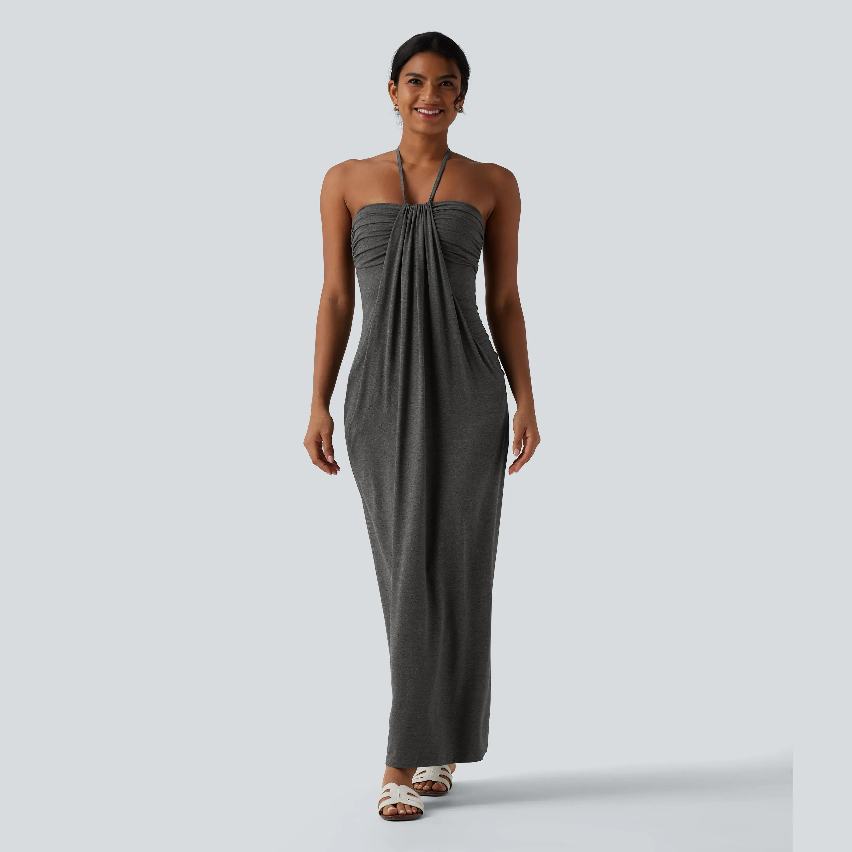 Casual Sleeveless Maxi Dress With Pockets For Women