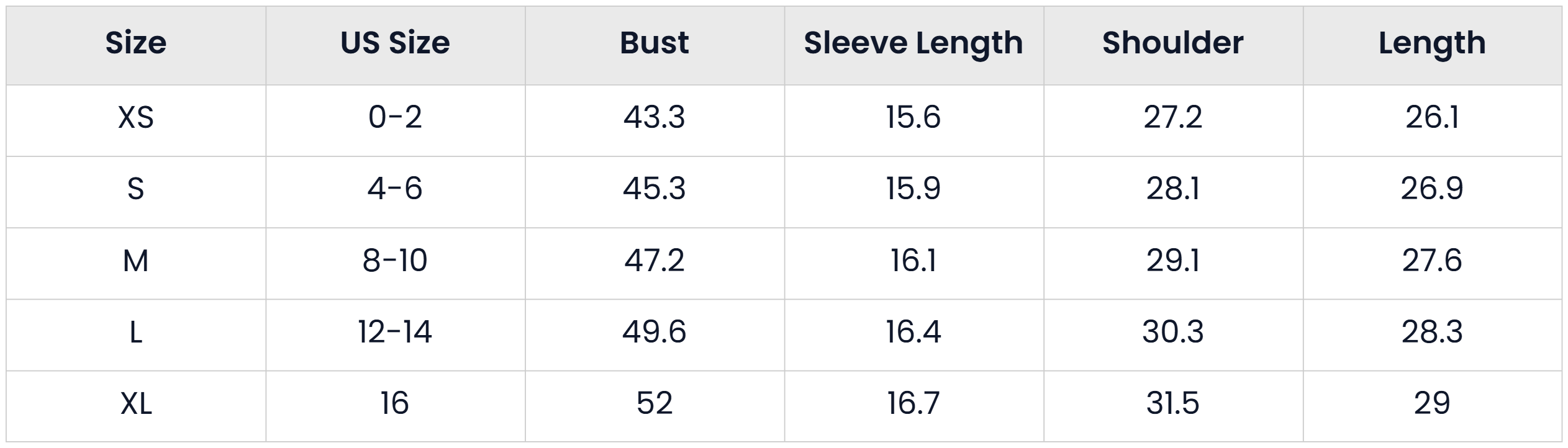 Size Chart for Casual Open Front Oversized Cardigan Sweater For Women