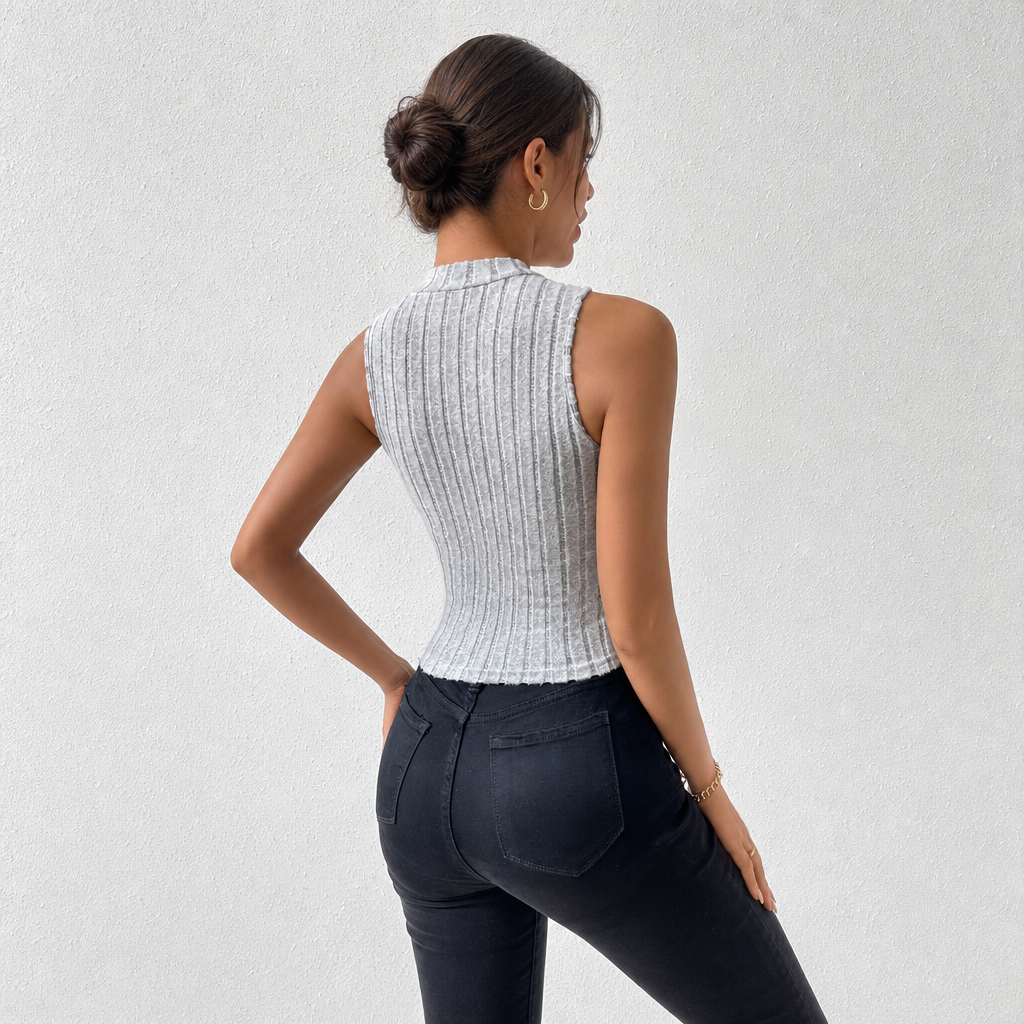 Pack Of 2 Ribbed Sleeveless Crop Tank Top For Women