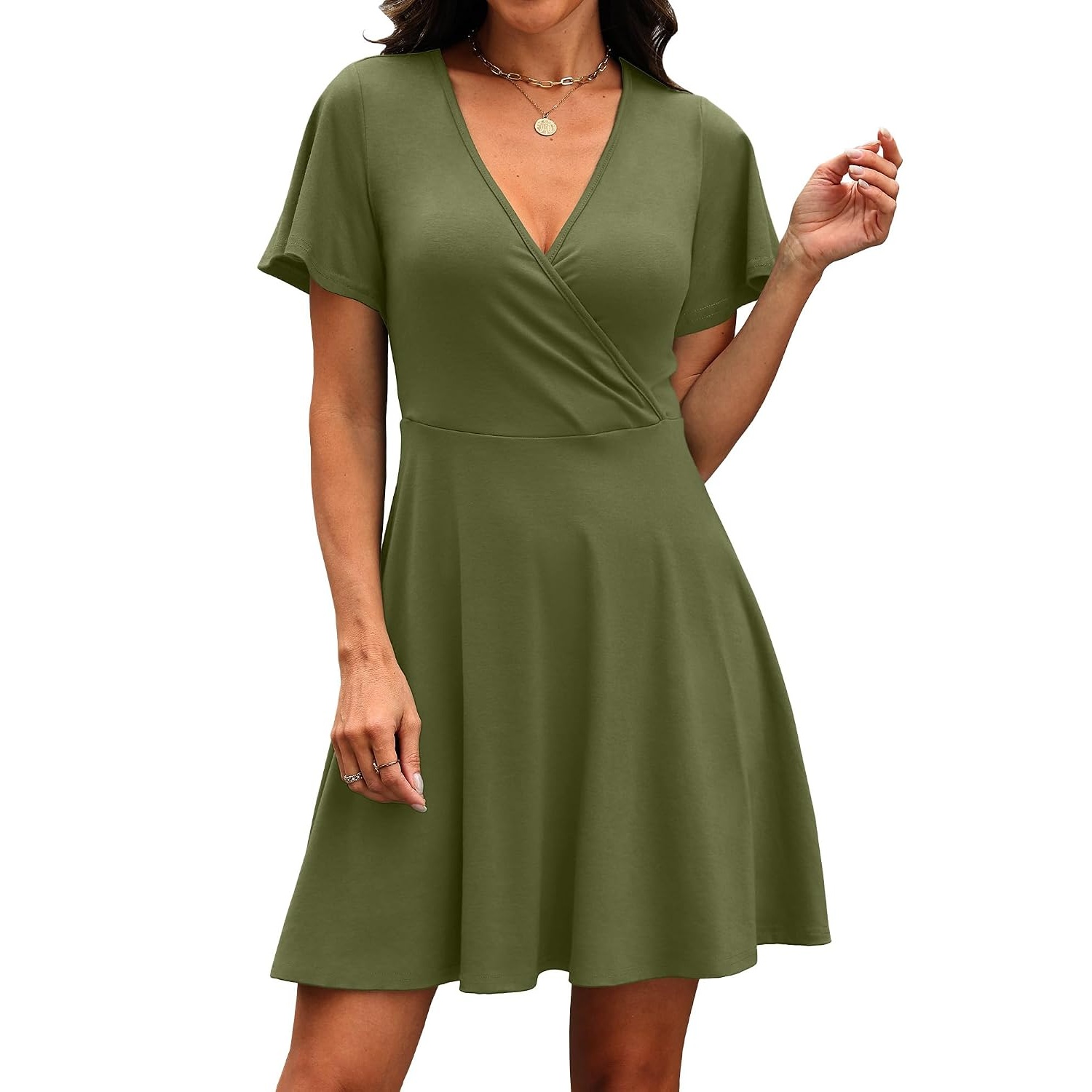 Casual Ruffle Sleeve Sundress For Women