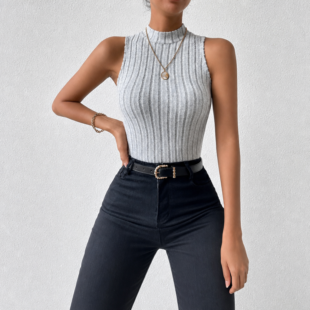 Pack Of 2 Ribbed Sleeveless Crop Tank Top For Women