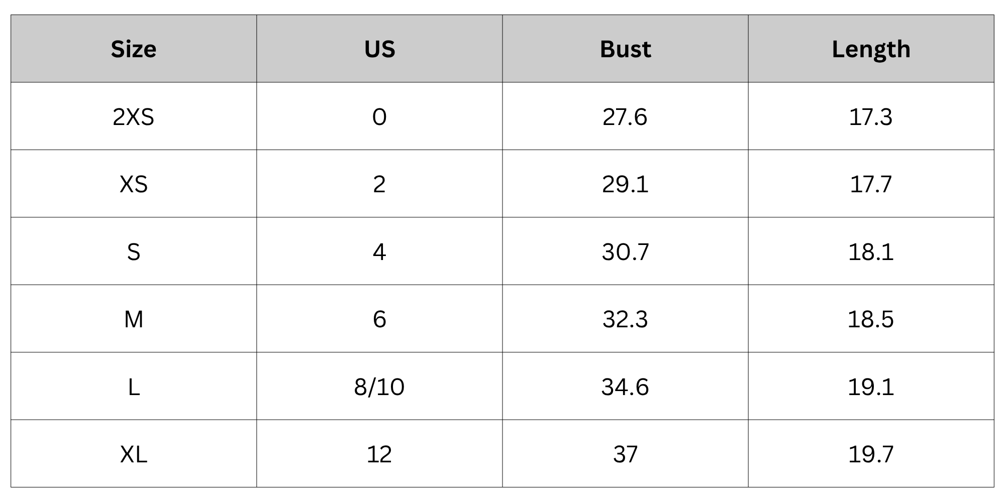 Size Chart