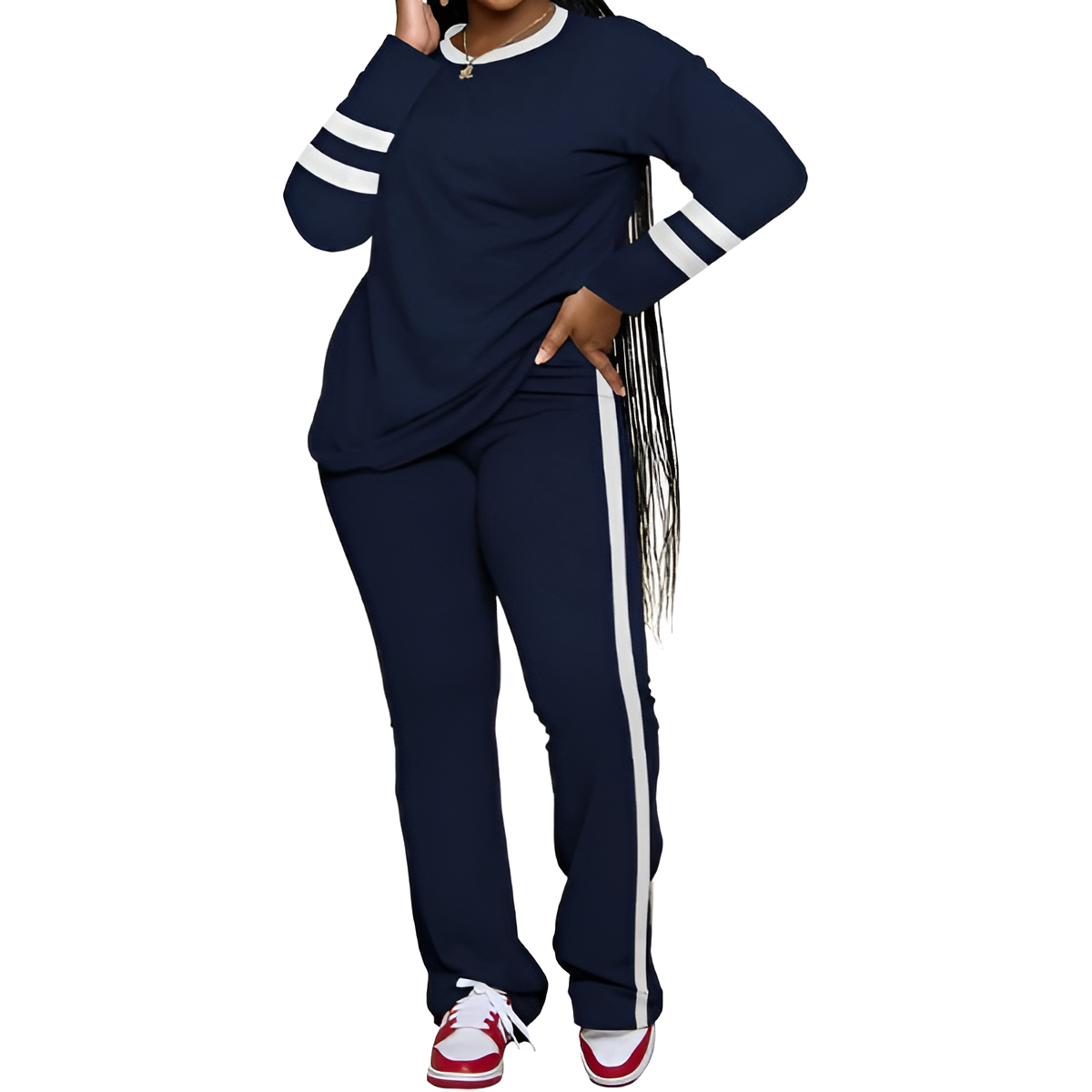 Two Piece Lounge Sets For Women With Long Sleeve Casual Top And Flare Pants