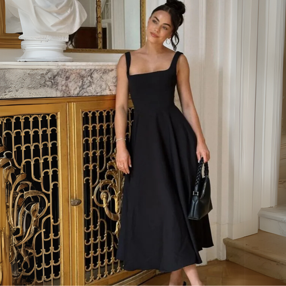 Square Edge Midi Dress-My Comfy Blouse