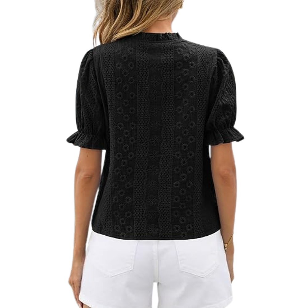Sleeve Summer Spring Down Boho Embroidered With Button
