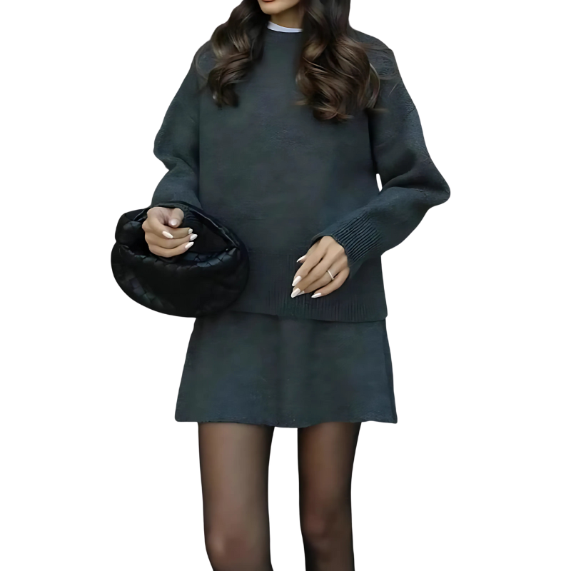 Cozy Knit Sweater And Skirt Two Piece Set-My Comfy Blouse