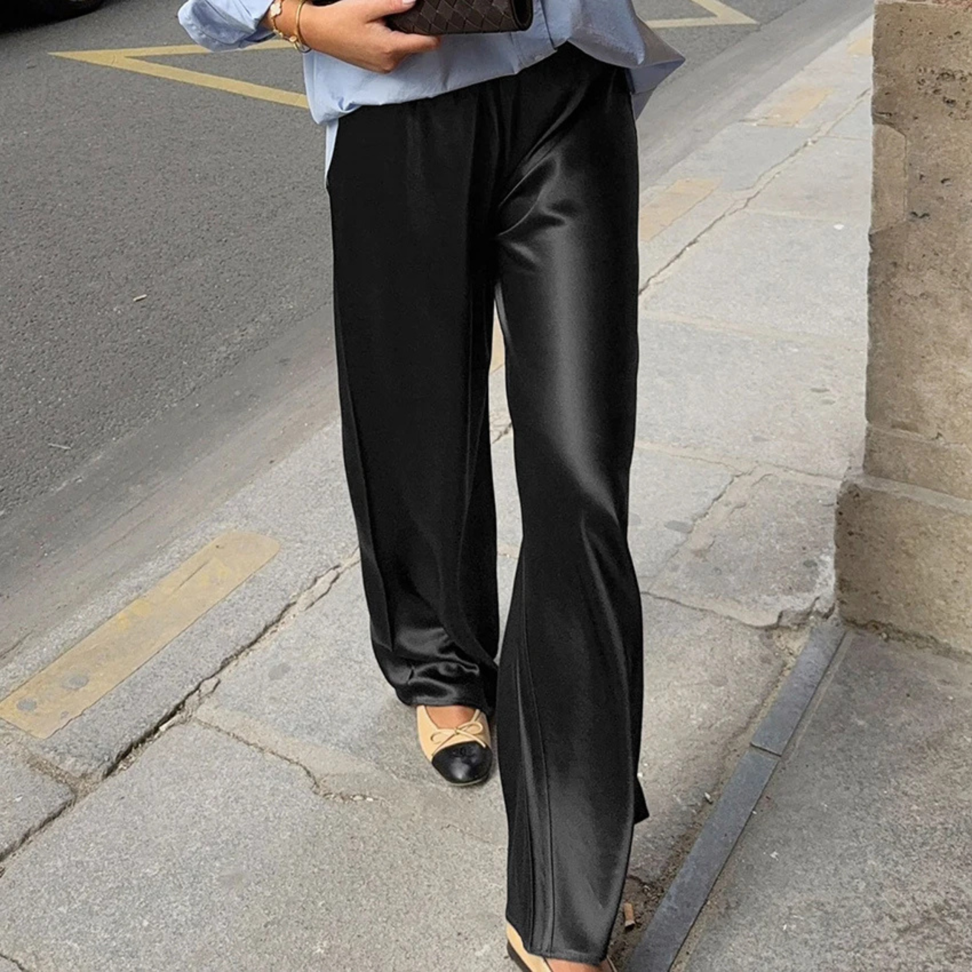 Wide Fit High Rise Long Pants For Women
