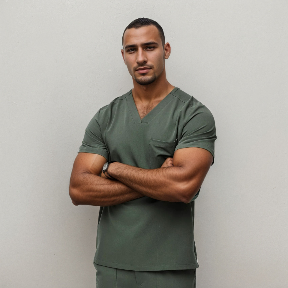 Men Three Pocket Scrub Top
