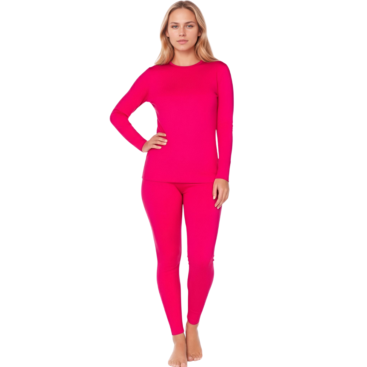 Thermal Fleece Lined Base Layer Underwear Pajama Set For Women-My Comfy Blouse