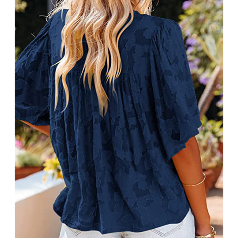 Horn Sleeve Doll Lace Blouse-My Comfy Blouse