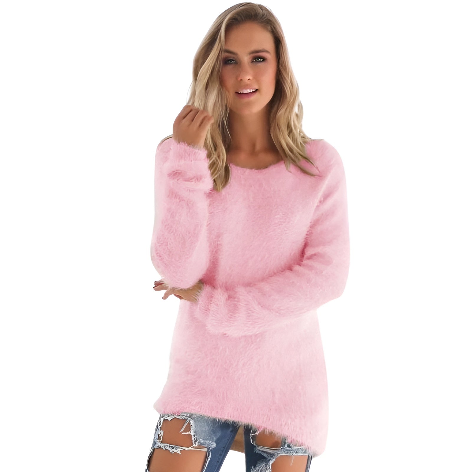 Cozy Fleece Knit Sweater-My Comfy Blouse