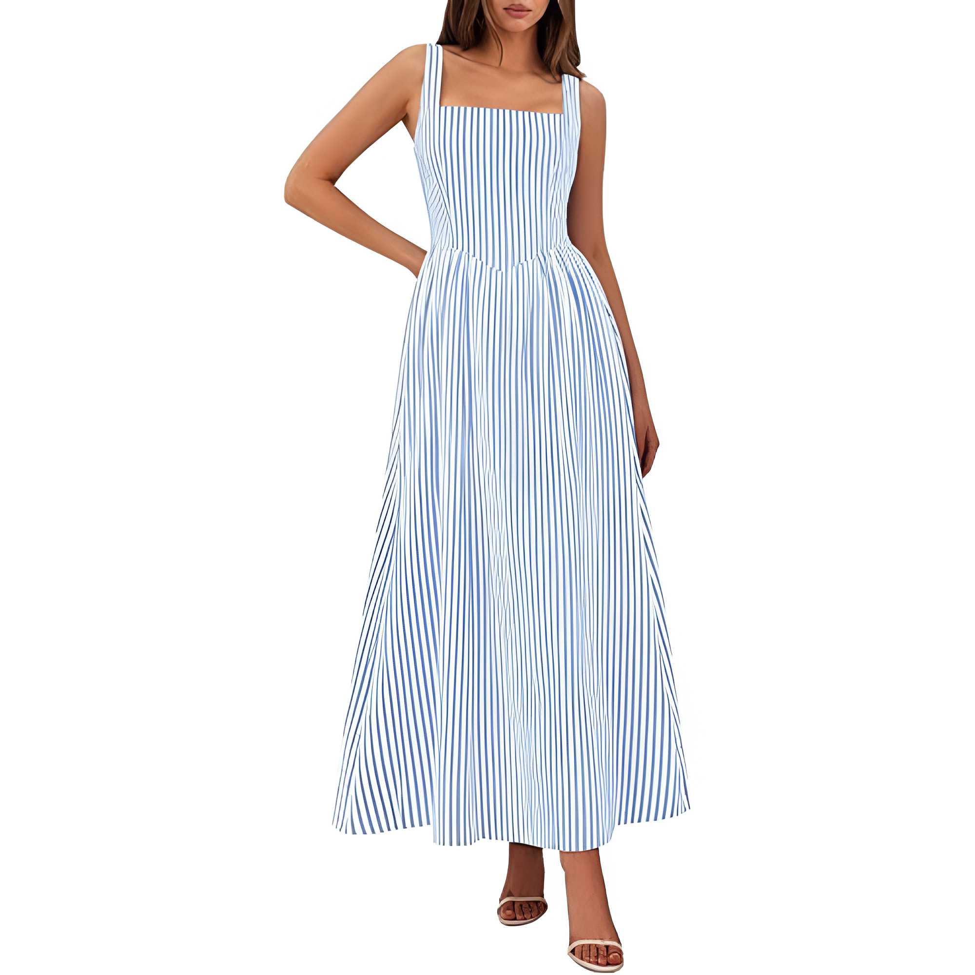 Striped A Line Beach Dress For Women