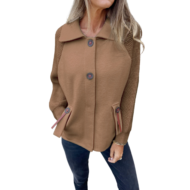 Buttoned Front Casual Knit Jacket-My Comfy Blouse
