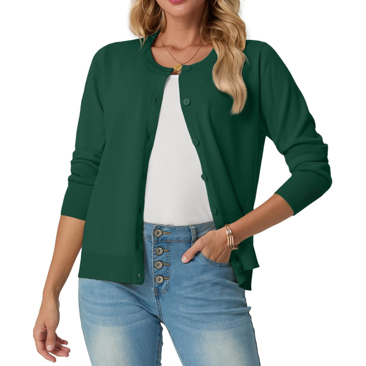 Casual Long Sleeve Knit Cardigan Sweater For Women