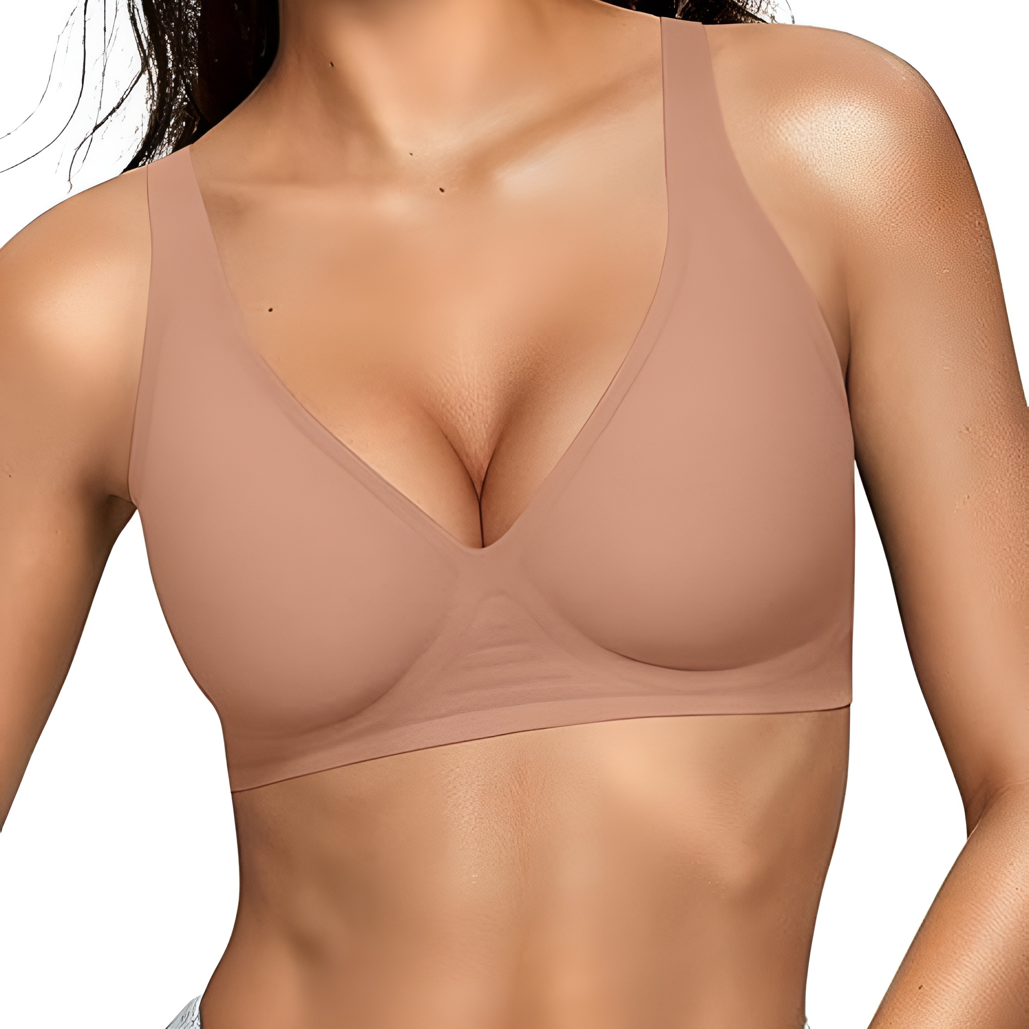 Deep V Wireless Support Bra