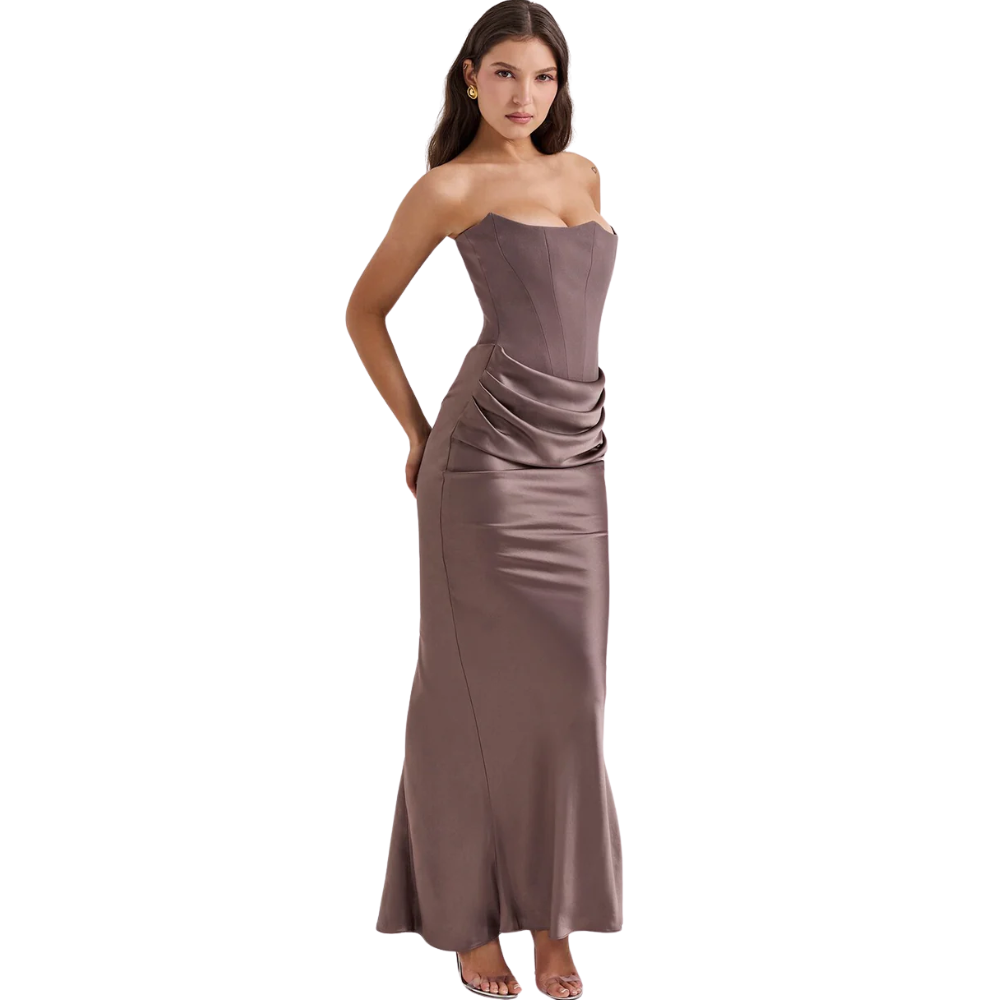 Strapless Bodycon Midi Belle Dress-My Comfy Blouse