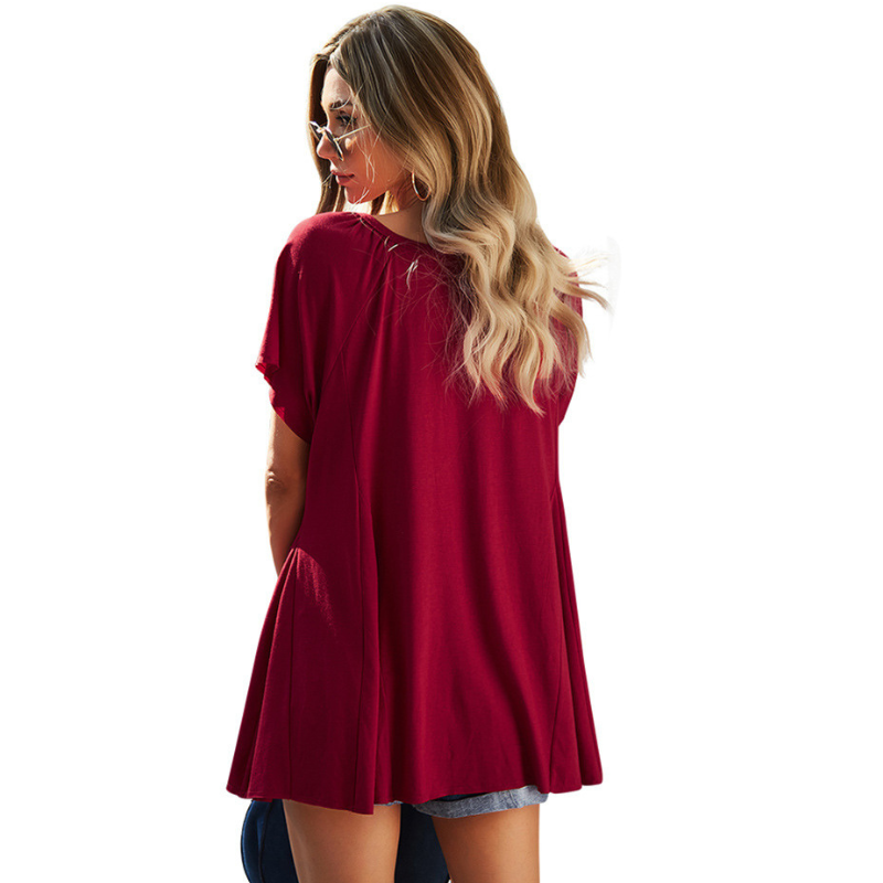 Flounce Bottom Round Neck Blouse-My Comfy Blouse
