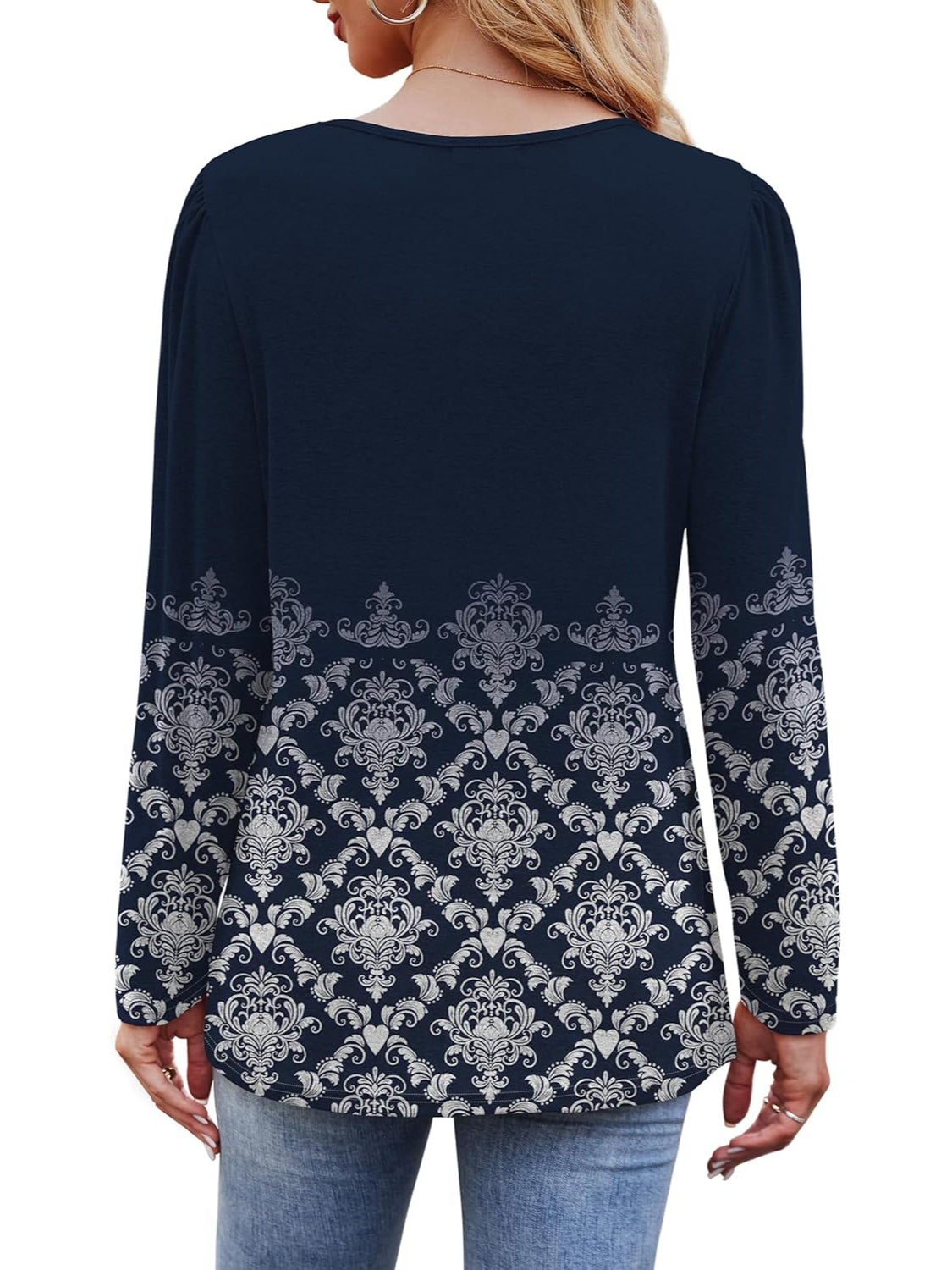 Casual Floral Printed Pullover Top-My Comfy Blouse