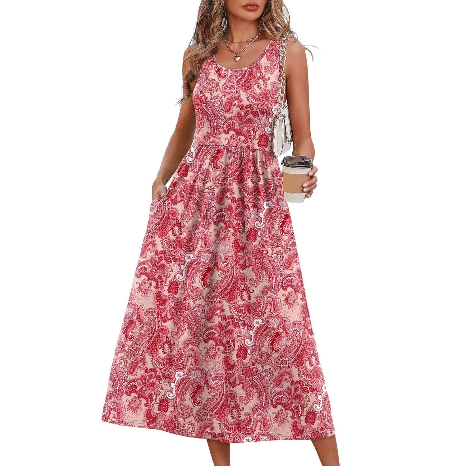 Casual Summer Midi Dress With Pockets For Women