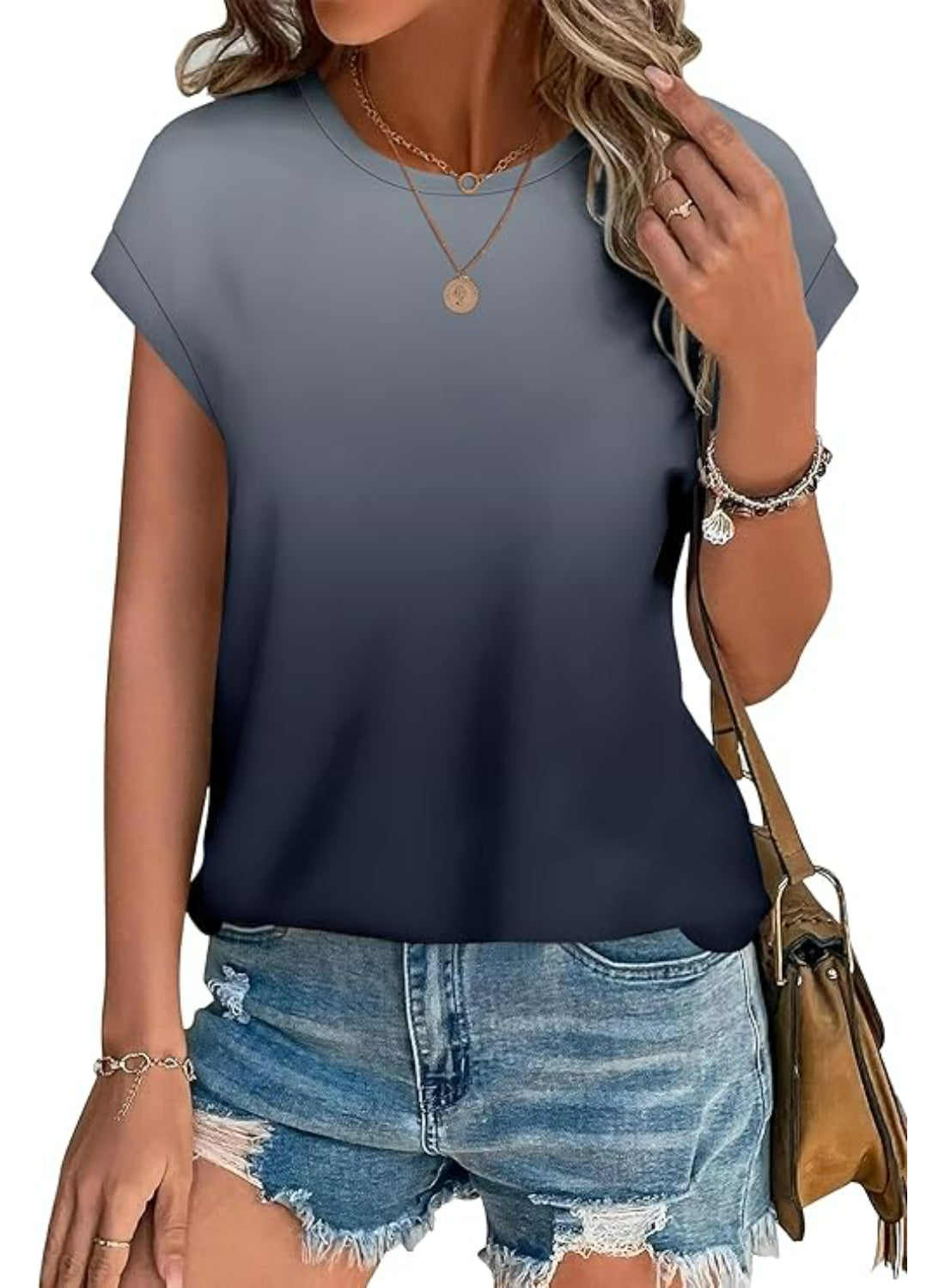 Short Sleeve Tops With Crew Fit-My Comfy Blouse