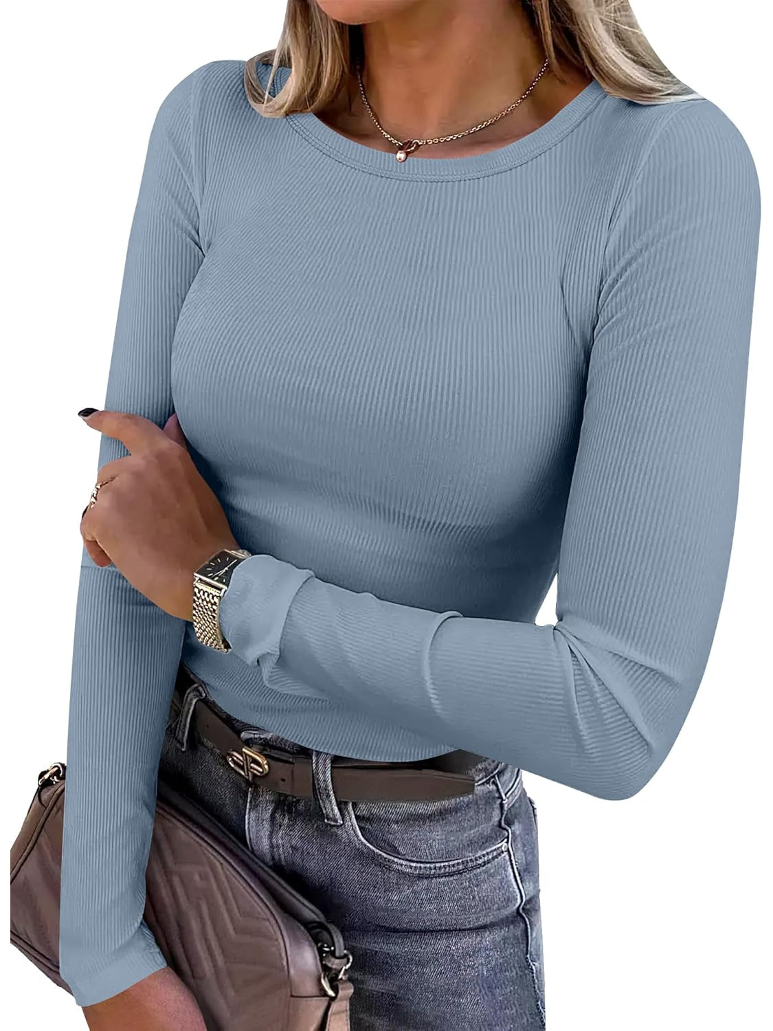Elegant Long Sleeve Slim Fit Top-My Comfy Blouse
