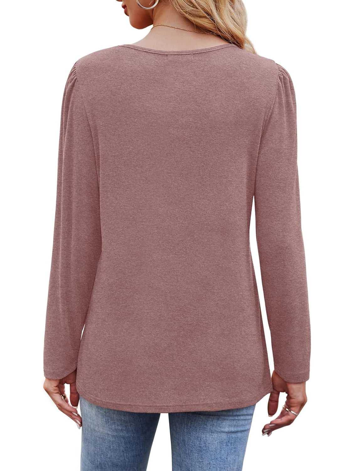 Casual Long Sleeve Pleated Pullover Top-My Comfy Blouse