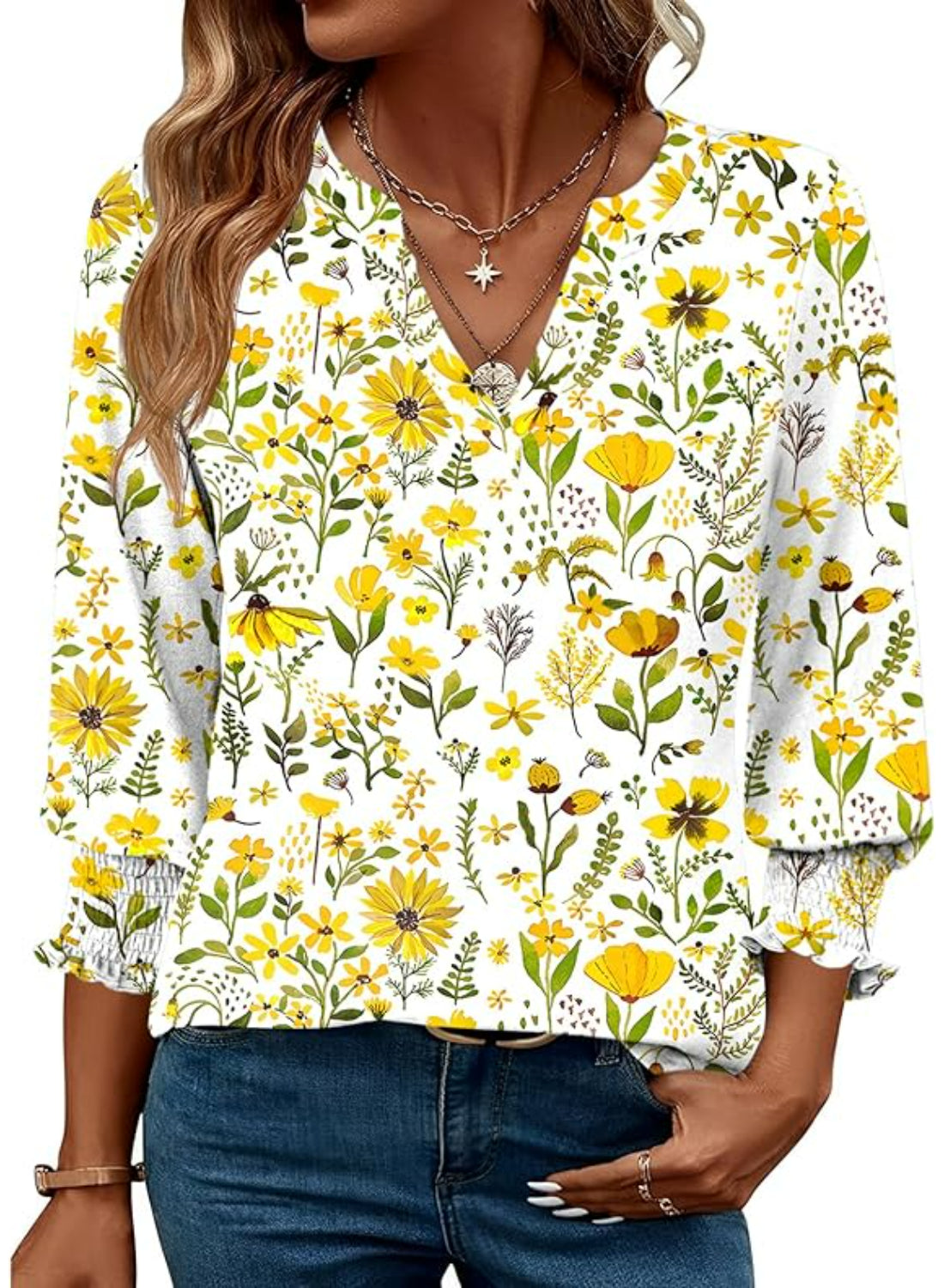 Printed Casual Summer Top With Floral Tunic Design-My Comfy Blouse