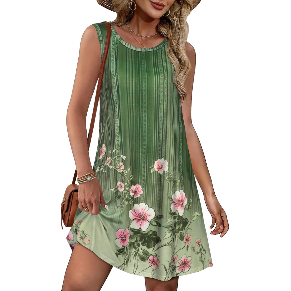Sleeveless Flowy Sundresses With Pockets For Women