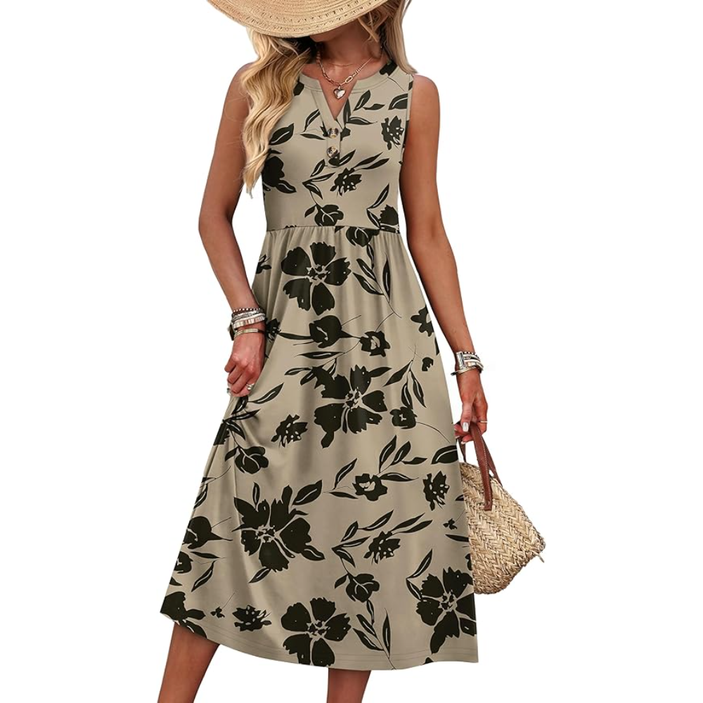 Summer Maxi Beach Vacation Sundress With Pockets For Women