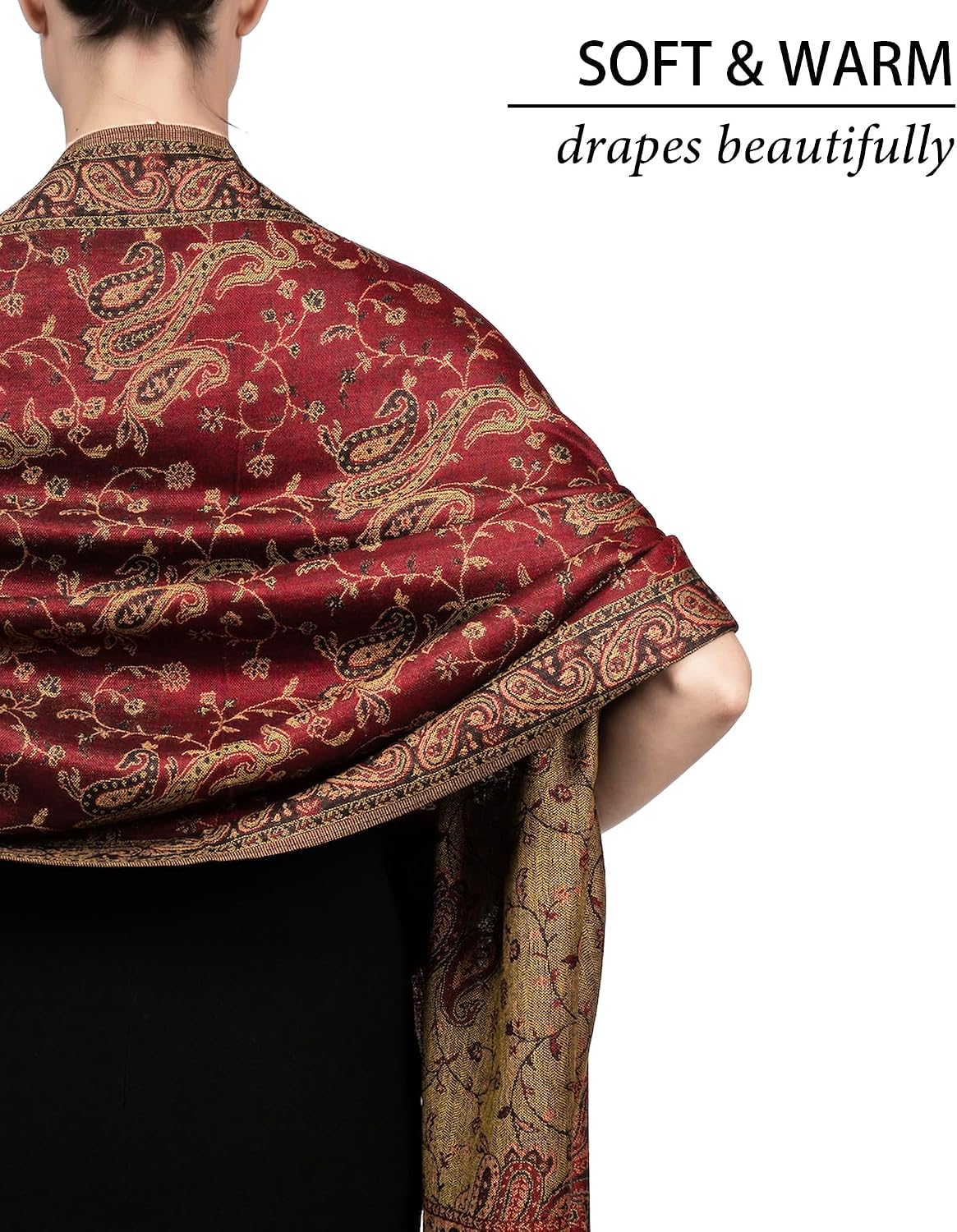 Reversible Paisley Pashmina Scarf For Women
