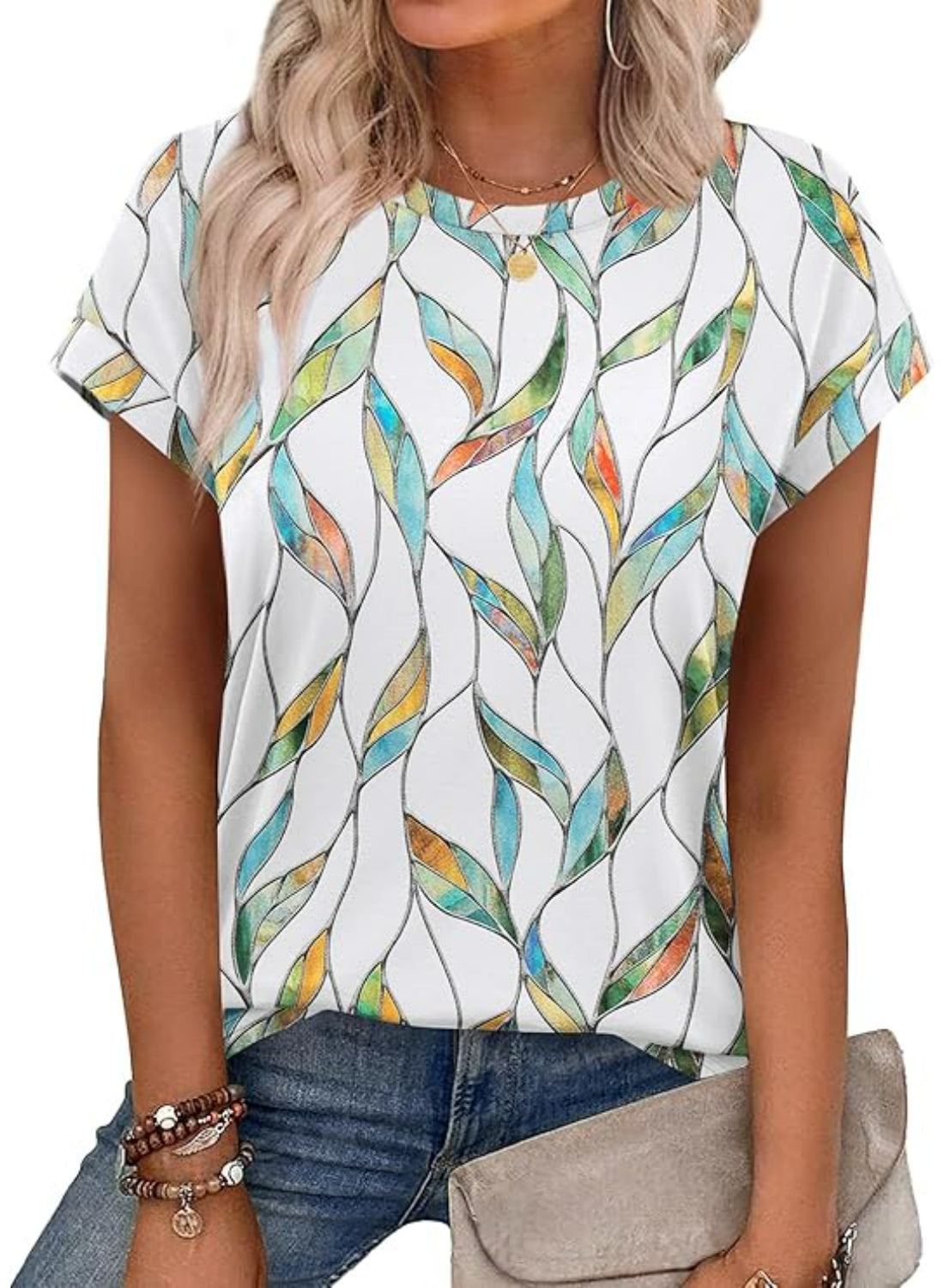 Short Sleeve Summer Top With Floral Design-My Comfy Blouse