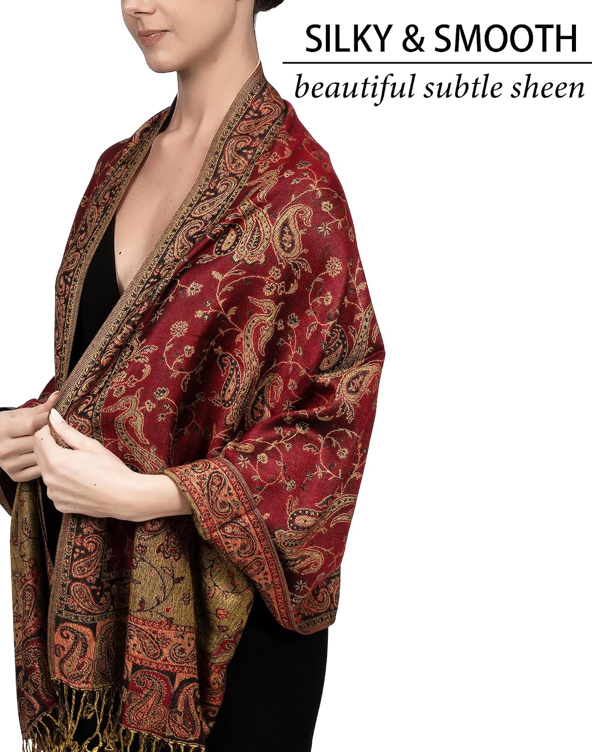Reversible Paisley Pashmina Scarf For Women