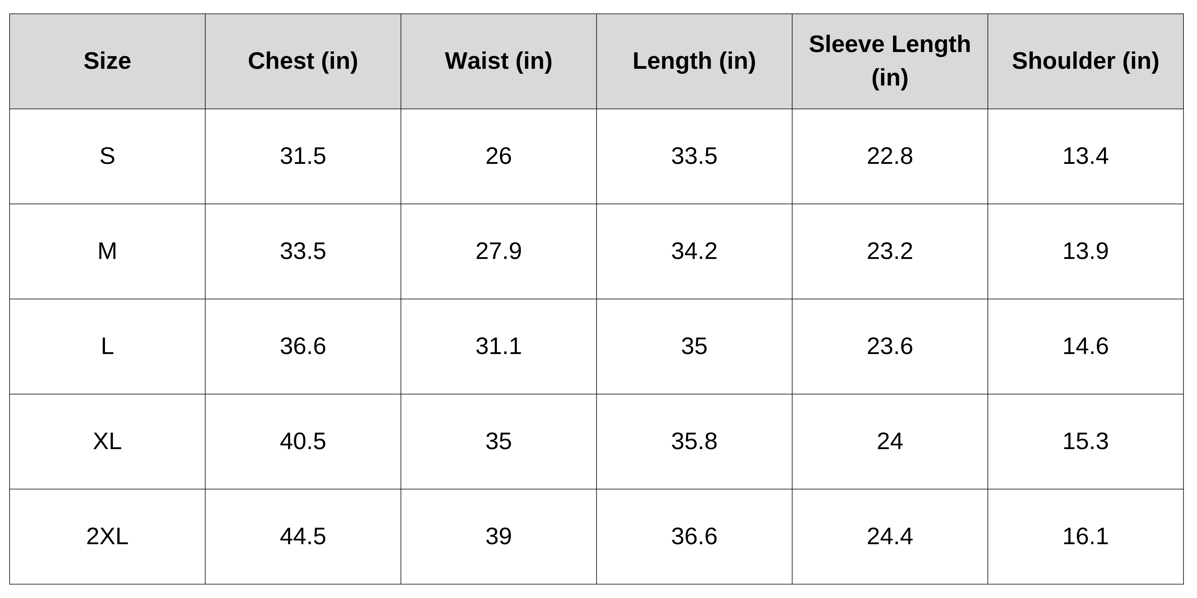 Size Chart