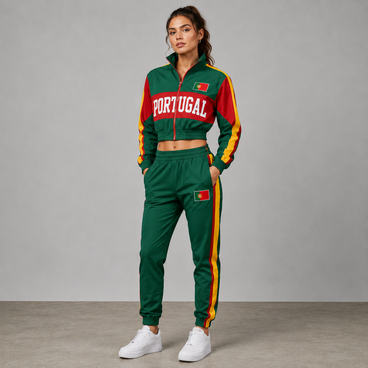 World Cup 2026 Themed Portugal Football Fan Sweatshirt And Jogger Set