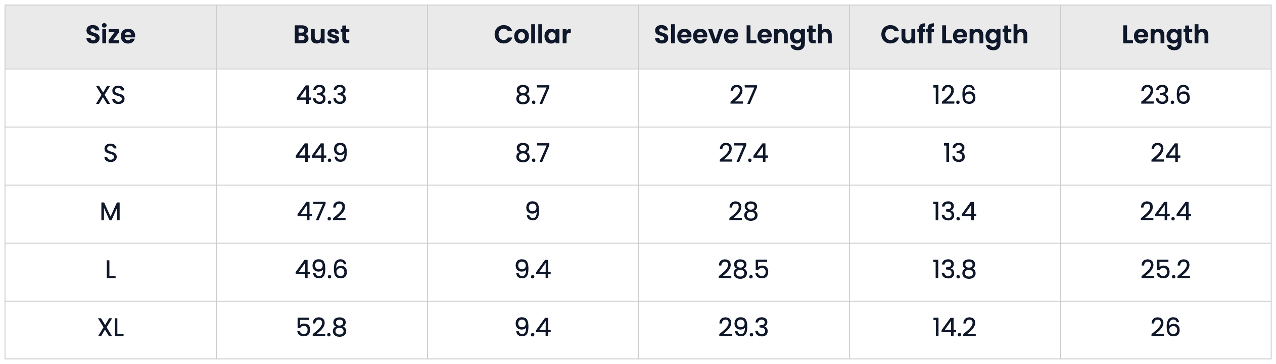Size Chart for Cropped Double Breasted Trench Jacket with Belt for Women