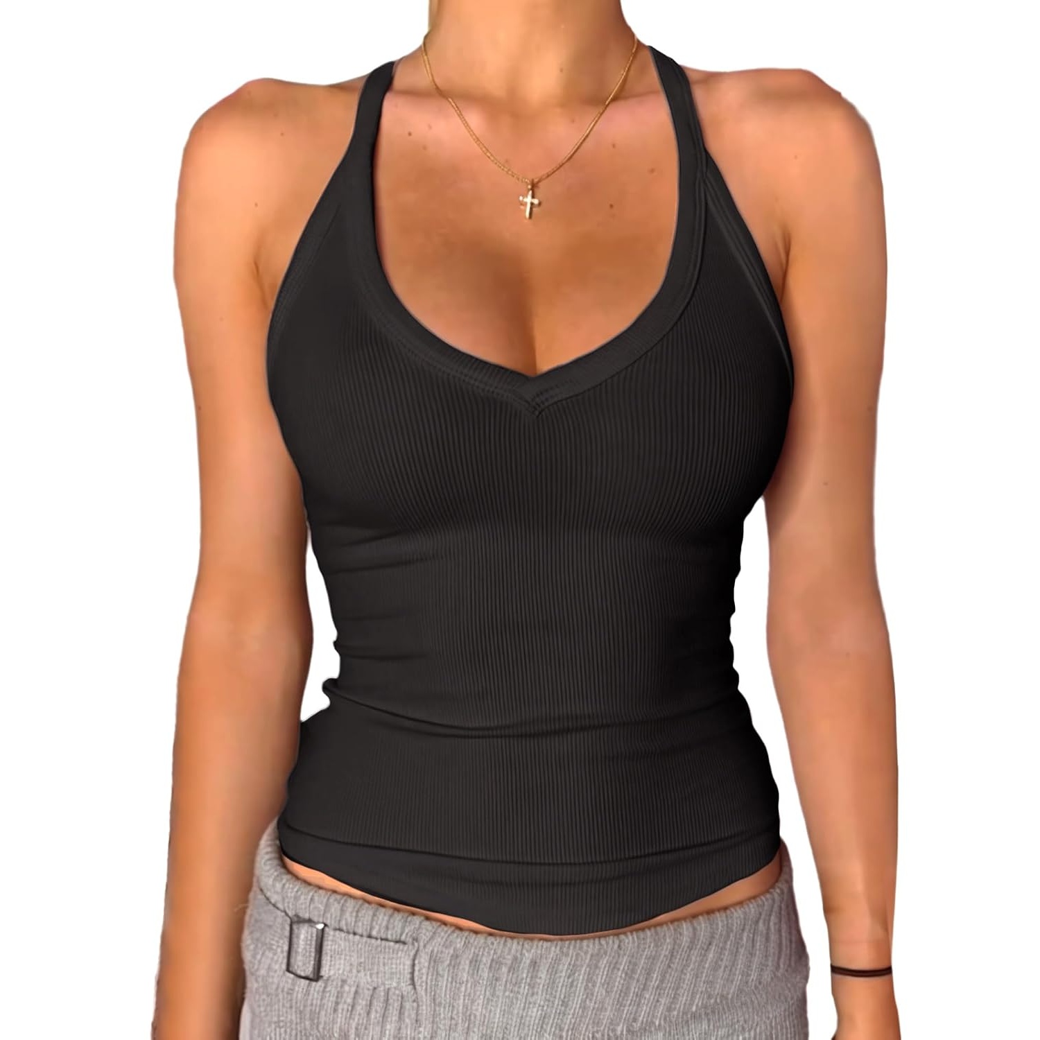 Fitted Basic Cami Tank Top For Women