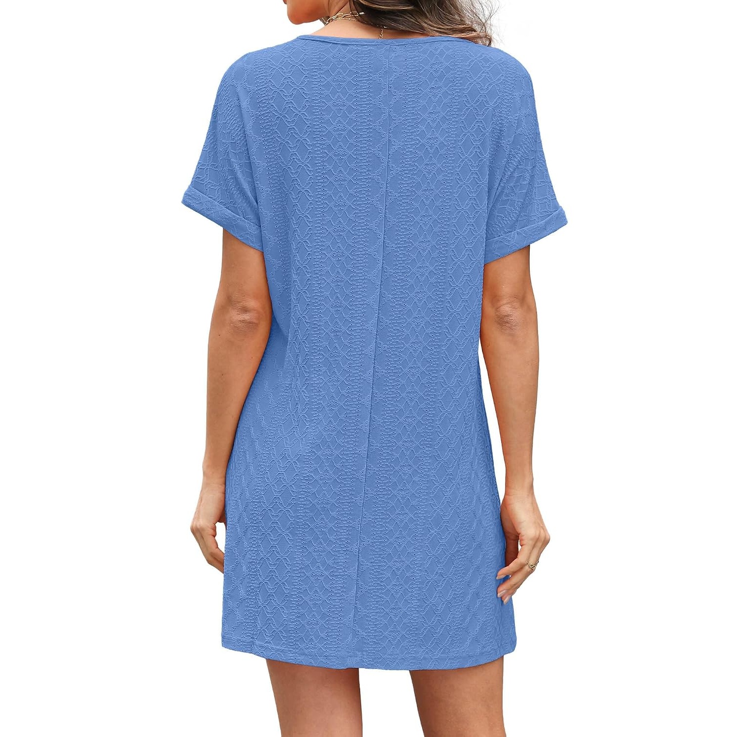Twisted Beach Vacation Swimsuit Cover Up Short Sleeve Summer Dress For Women