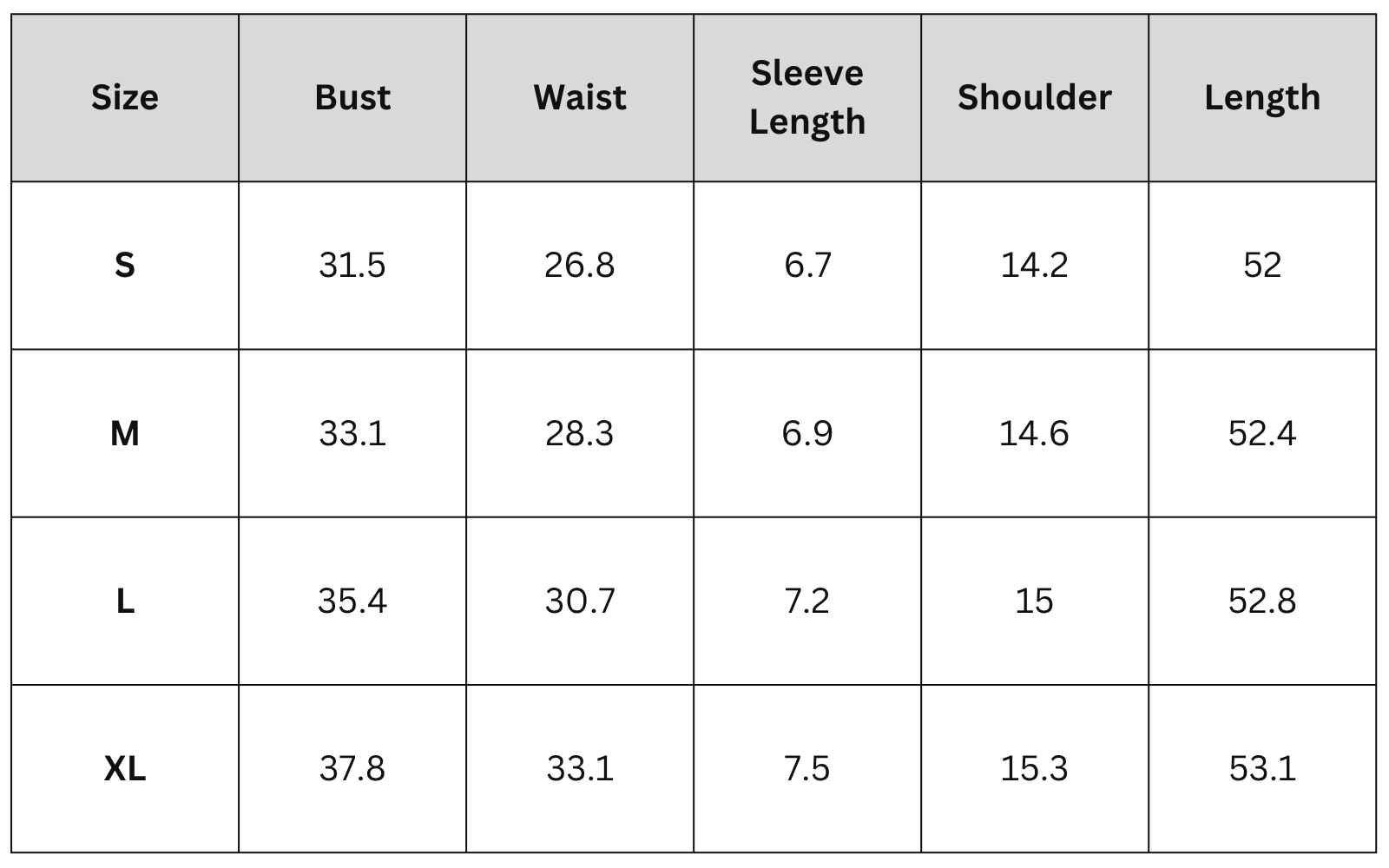 Size Chart