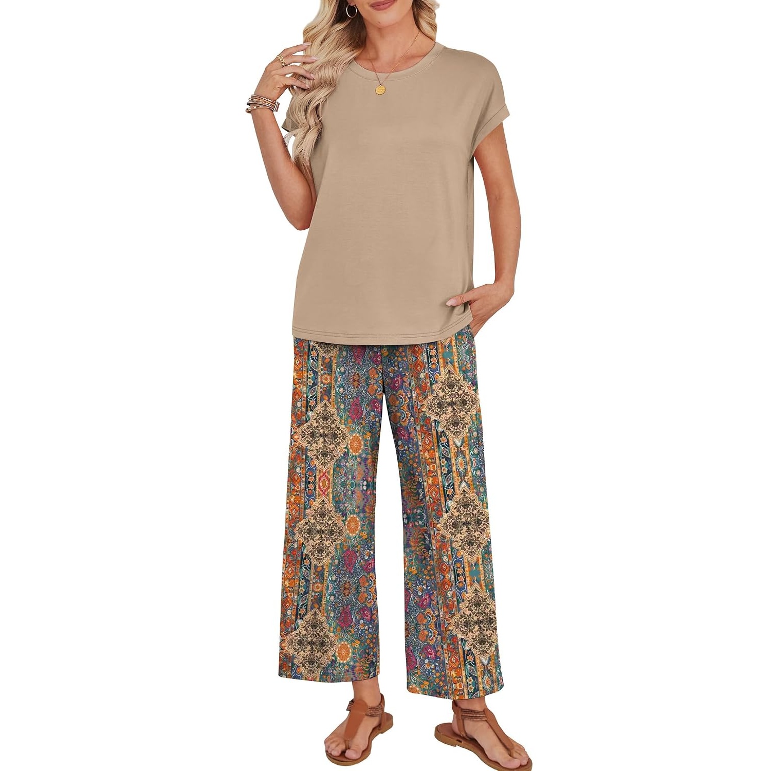 Two Piece Spring Summer Matching Outfit Set For Women