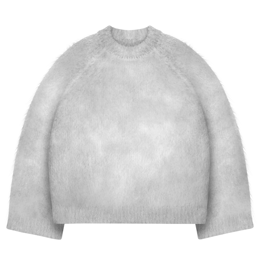 Soft Mohair Knit Sweater With Reversible Textures-My Comfy Blouse
