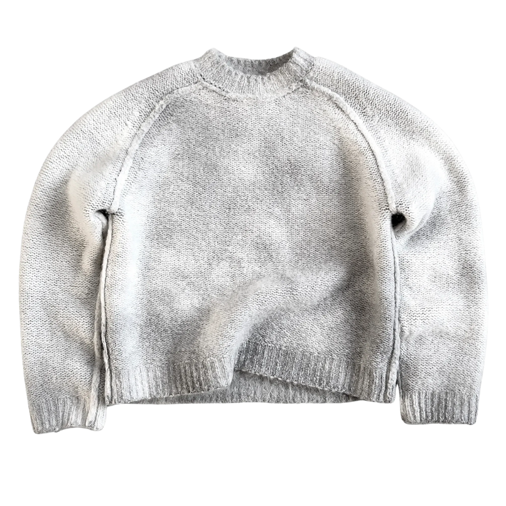 Soft Mohair Knit Sweater With Reversible Textures-My Comfy Blouse