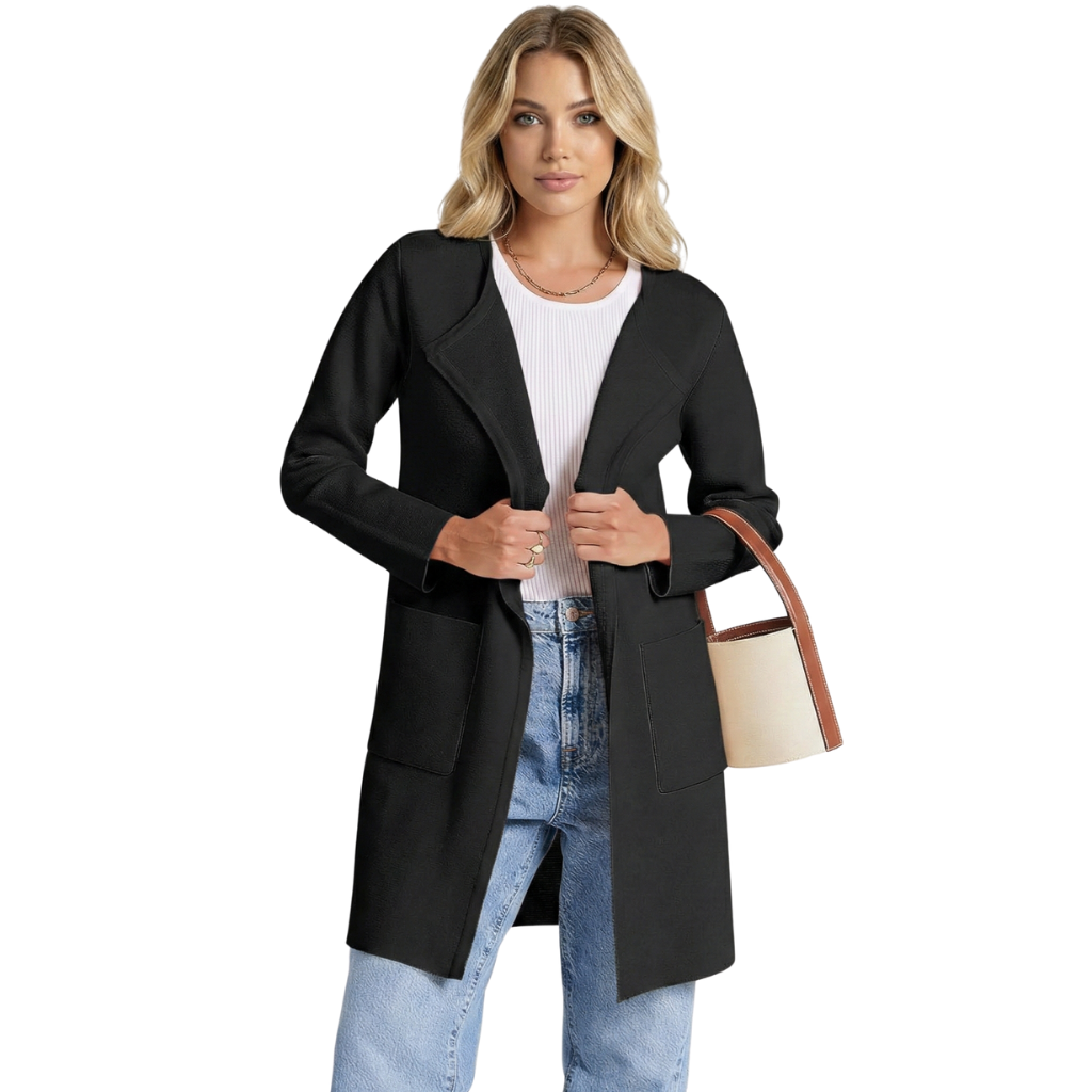 Open Front Knit Long Coatigan Casual Jacket